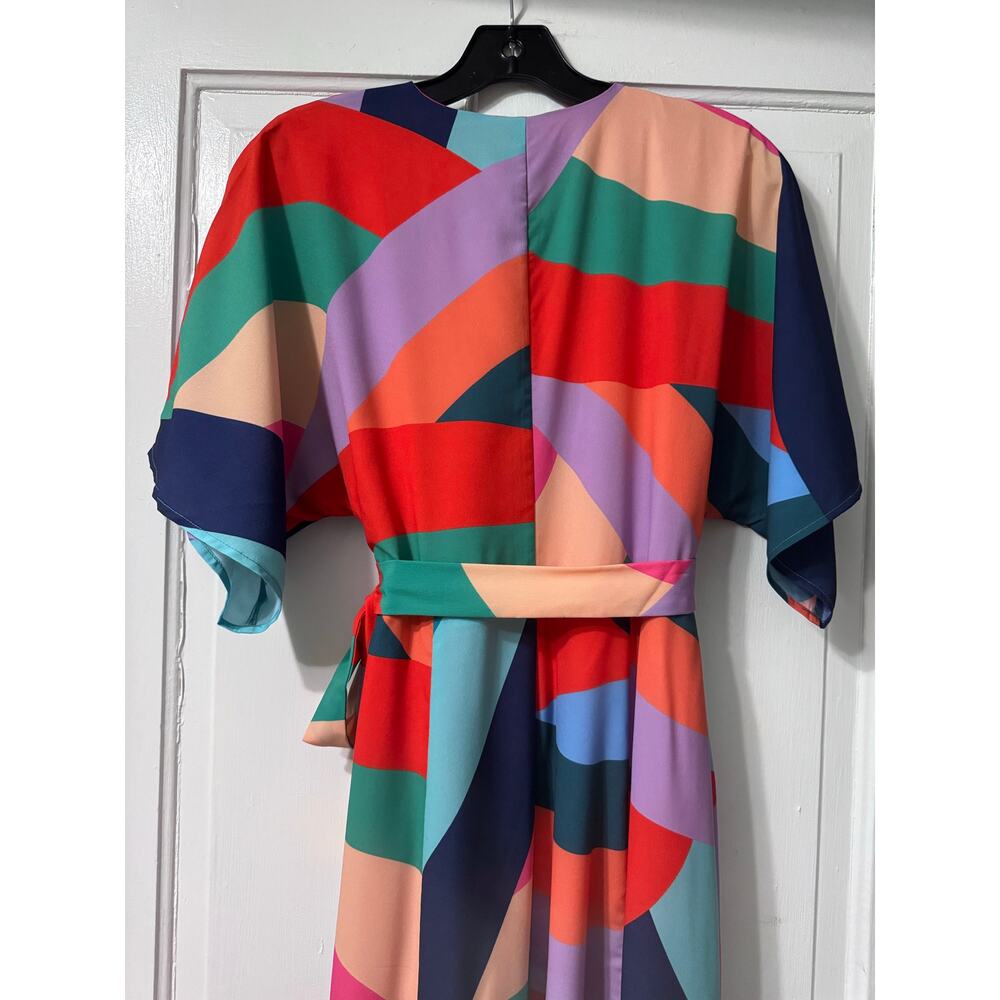 NWT Hutch Gemma Colorful Abstract Wrap Maxi Dress Size S - Picture 13 of 15